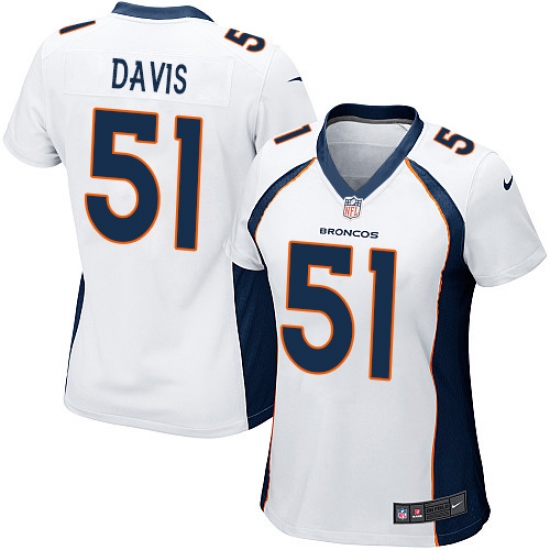 Women's Nike Denver Broncos 51 Todd Davis Game White NFL Jersey