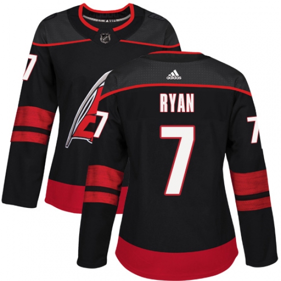 Women's Adidas Carolina Hurricanes 7 Derek Ryan Premier Black Alternate NHL Jersey