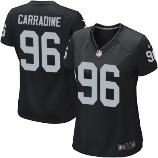 Women's Nike Oakland Raiders 96 Cornellius Carradine Game Black Team Color NFL Jersey