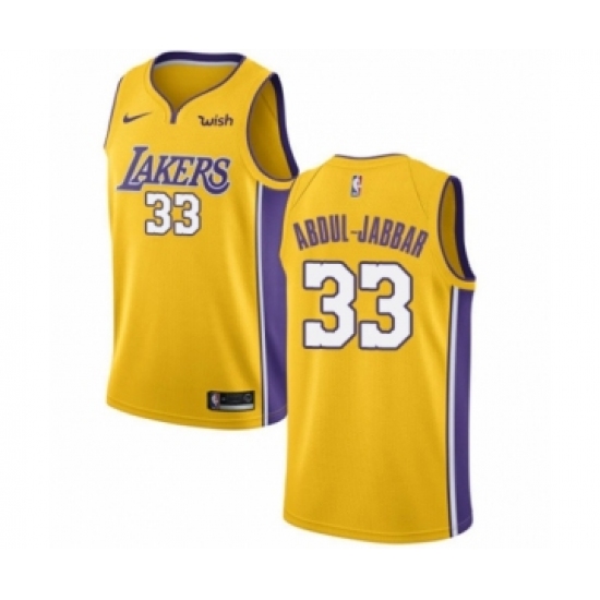 Youth Los Angeles Lakers 33 Kareem Abdul-Jabbar Swingman Gold Home Basketball Jersey - Icon Edition