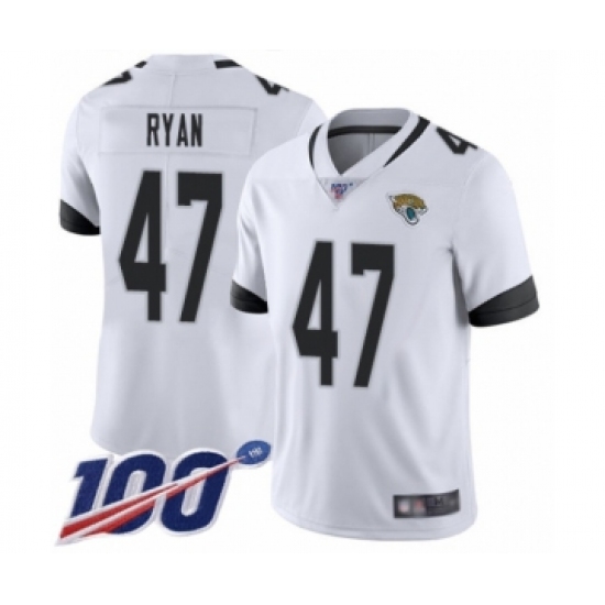 Men's Jacksonville Jaguars 47 Jake Ryan White Vapor Untouchable Limited Player 100th Season Football Jersey