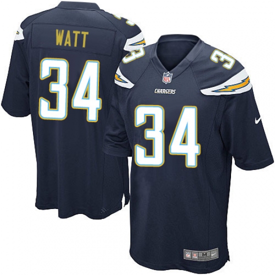 Men's Nike Los Angeles Chargers 34 Derek Watt Game Navy Blue Team Color NFL Jersey