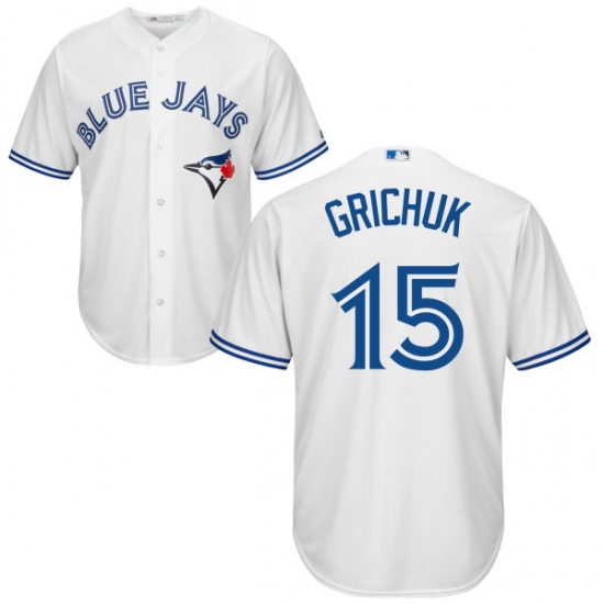 Men's Majestic Toronto Blue Jays 15 Randal Grichuk Replica White Home MLB Jersey