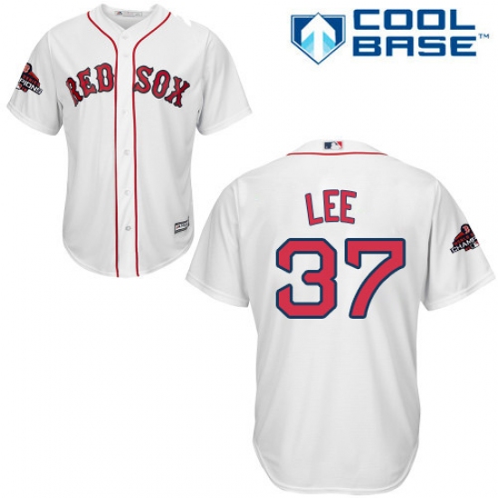 Women's Majestic Boston Red Sox 37 Bill Lee Authentic White Home 2018 World Series Champions MLB Jersey