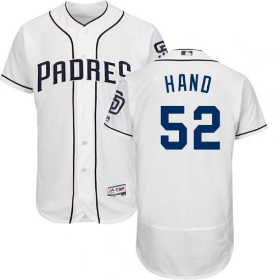 Men's Majestic San Diego Padres 52 Brad Hand White Flexbase Authentic Collection MLB Jersey