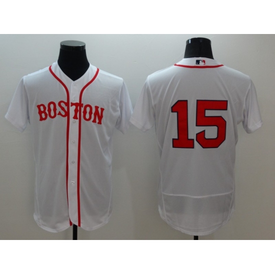 Men's Boston Red Sox 15 Dustin Pedroia White Replica Home Jersey