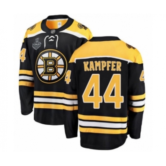 Youth Boston Bruins 44 Steven Kampfer Authentic Black Home Fanatics Branded Breakaway 2019 Stanley Cup Final Bound Hockey Jersey