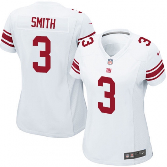 Women's Nike New York Giants 3 Geno Smith Game White NFL Jersey