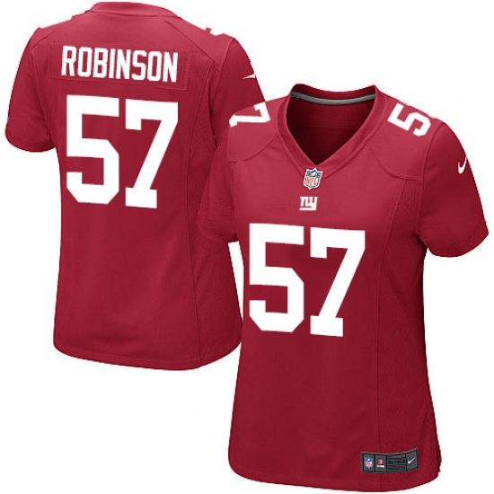 Women's Nike New York Giants 57 Keenan Robinson Game Red Alternate NFL Jersey