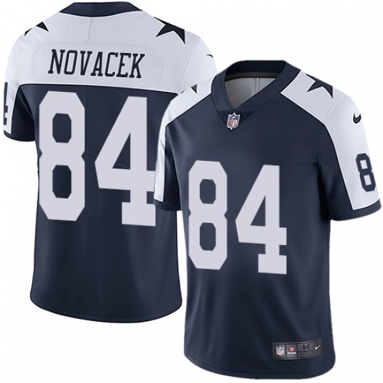 Men's Nike Dallas Cowboys 84 Jay Novacek Navy Blue Throwback Alternate Vapor Untouchable Limited Player NFL Jersey