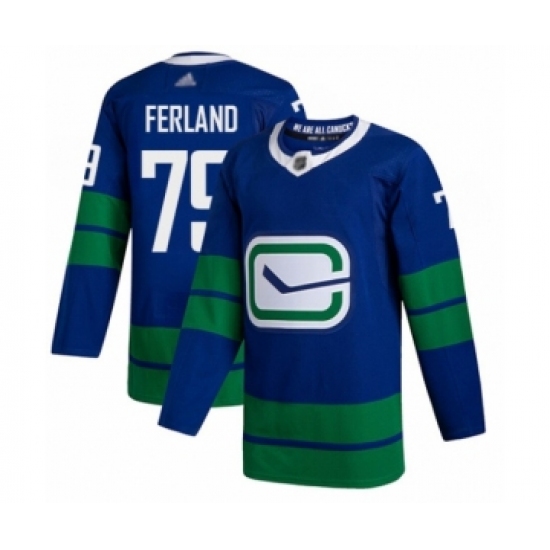 Men's Vancouver Canucks 79 Michael Ferland Authentic Royal Blue Alternate Hockey Jersey