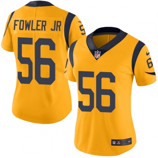 Women's Nike Los Angeles Rams 56 Dante Fowler Jr Limited Gold Rush Vapor Untouchable NFL Jersey