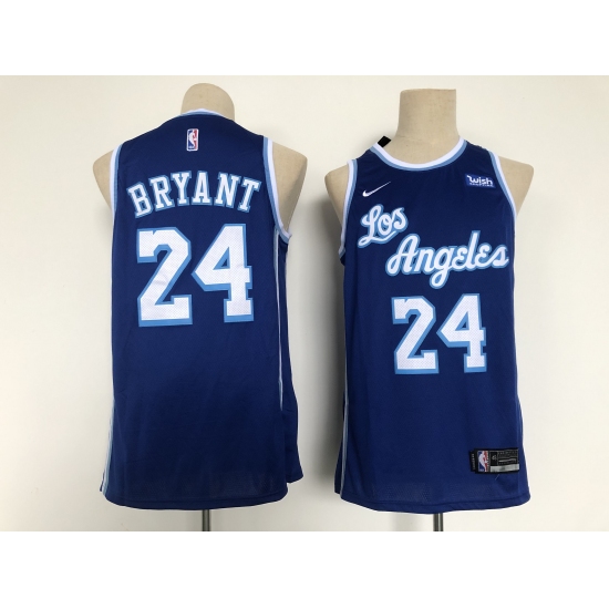 Men's Los Angeles Lakers 24 Kobe Bryant Blue Throwback Basketball Jersey