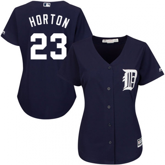 Women's Majestic Detroit Tigers 23 Willie Horton Authentic Navy Blue Alternate Cool Base MLB Jersey