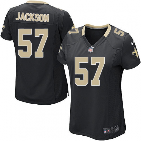 Women's Nike New Orleans Saints 57 Rickey Jackson Game Black Team Color NFL Jersey