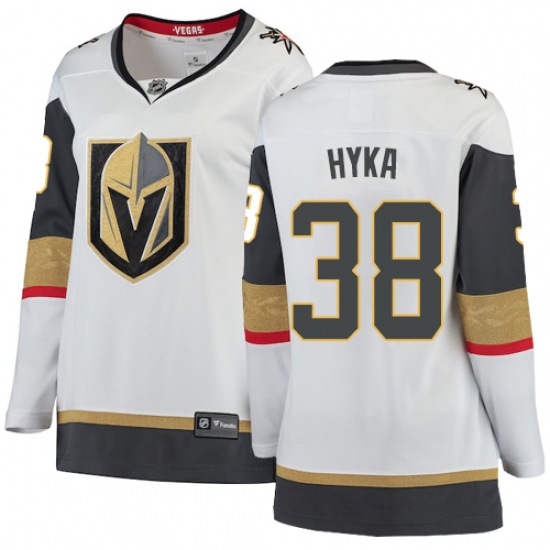 Women's Vegas Golden Knights 38 Tomas Hyka Authentic White Away Fanatics Branded Breakaway NHL Jersey