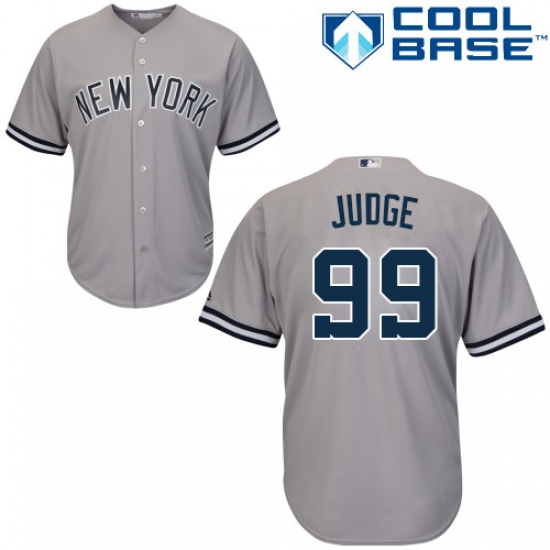 Youth Majestic New York Yankees 99 Aaron Judge Authentic Grey Road MLB Jersey