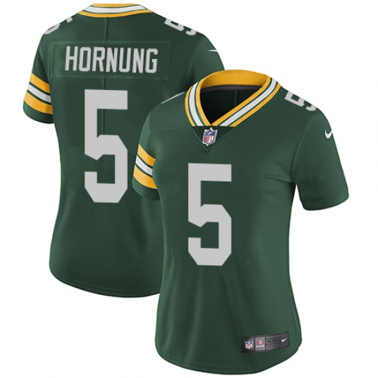 Women's Nike Green Bay Packers 5 Paul Hornung Elite Green Team Color NFL Jersey