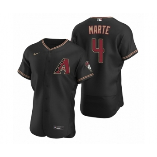 Men's Arizona Diamondbacks 4 Ketel Marte Nike Black Authentic 2020 Alternate Jersey