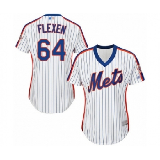 Women's New York Mets 64 Chris Flexen Authentic White Alternate Cool Base Baseball Player Jersey