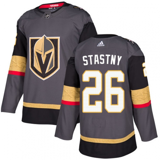 Men's Adidas Vegas Golden Knights 26 Paul Stastny Premier Gray Home NHL Jersey