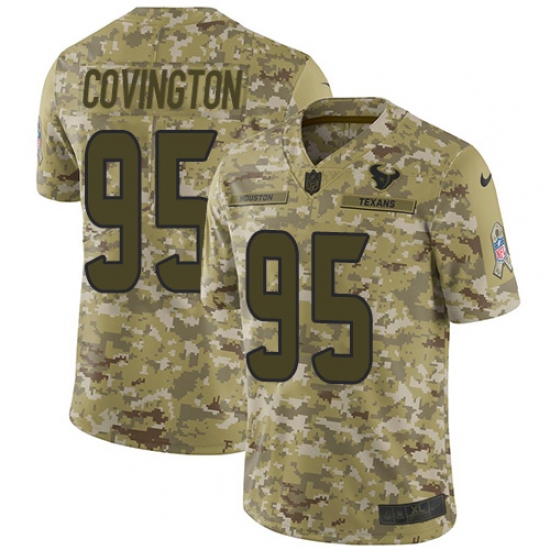 Men's Nike Houston Texans 95 Christian Covington Limited Camo 2018 Salute to Service NFL Jersey