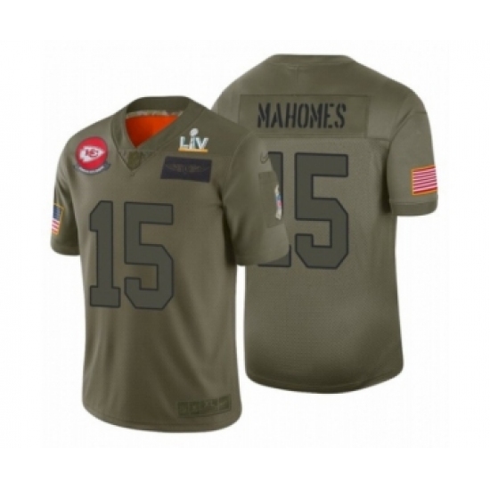 Youth Kansas City Chiefs 15 Patrick Mahomes II Camo Super Bowl LV Jersey