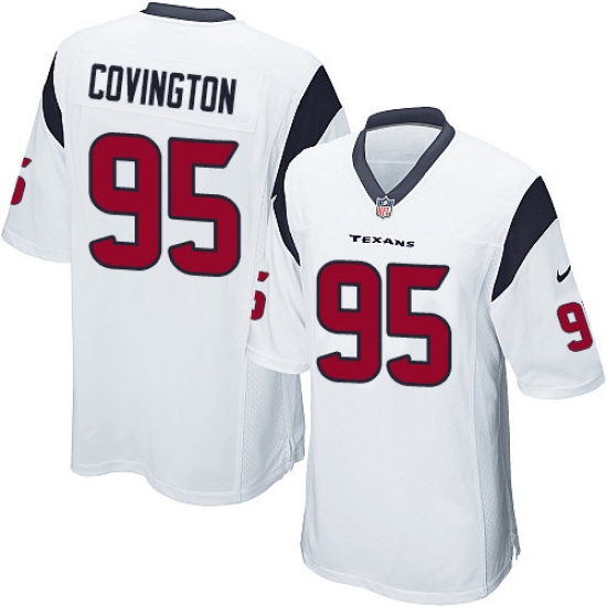 Men's Nike Houston Texans 95 Christian Covington Game White NFL Jersey