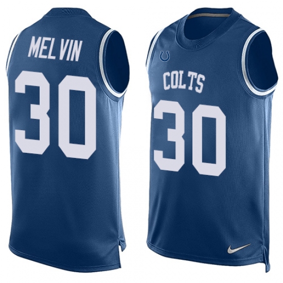 Men's Nike Indianapolis Colts 30 Rashaan Melvin Limited Royal Blue Player Name & Number Tank Top NFL Jersey