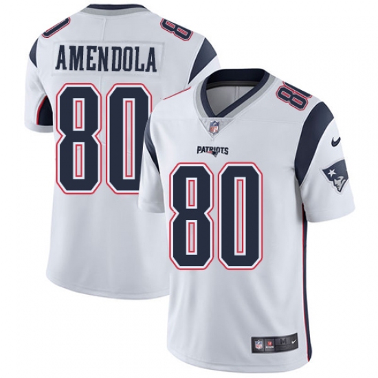 Youth Nike New England Patriots 80 Danny Amendola White Vapor Untouchable Limited Player NFL Jersey