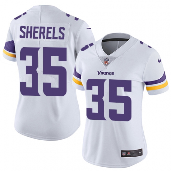 Women's Nike Minnesota Vikings 35 Marcus Sherels White Vapor Untouchable Limited Player NFL Jersey