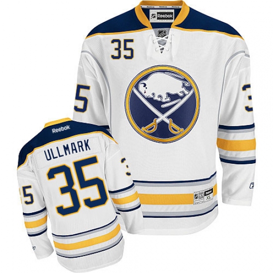 Men's Reebok Buffalo Sabres 35 Linus Ullmark Authentic White Away NHL Jersey