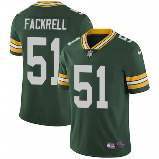 Men's Nike Green Bay Packers 51 Kyler Fackrell Green Team Color Vapor Untouchable Limited Player NFL Jersey