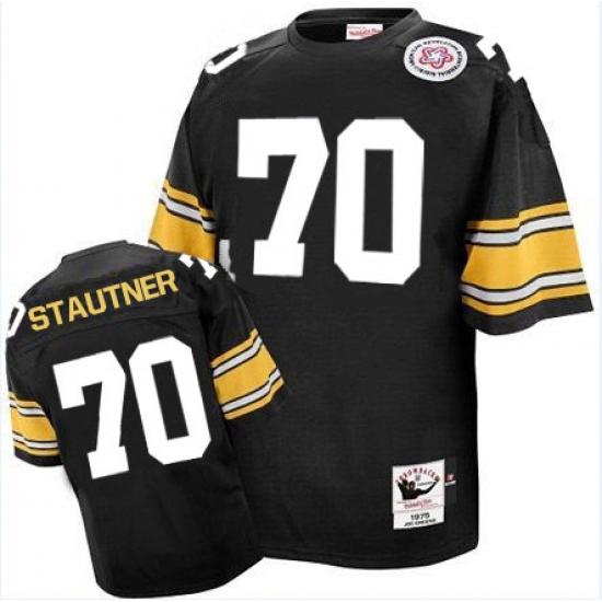 Mitchell And Ness Pittsburgh Steelers 70 Ernie Stautner Black Team Color Authentic Throwback NFL Jersey