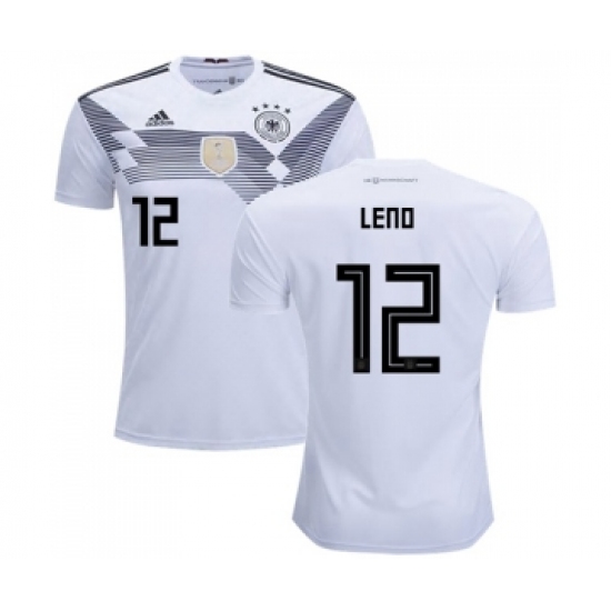 Germany 12 Leno White Home Soccer Country Jersey