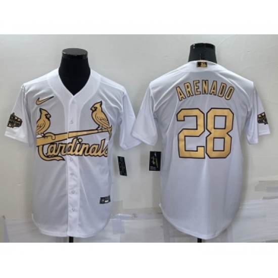 Men's St Louis Cardinals 28 Nolan Arenado White 2022 All Star Stitched Cool Base Nike Jersey