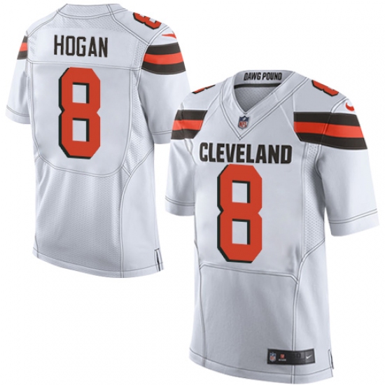 Men's Nike Cleveland Browns 8 Kevin Hogan Elite White NFL Jersey