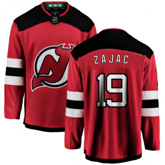 Men's New Jersey Devils 19 Travis Zajac Fanatics Branded Red Home Breakaway NHL Jersey