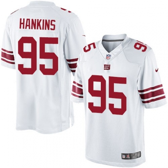 Youth Nike New York Giants 95 Johnathan Hankins Elite White Jersey