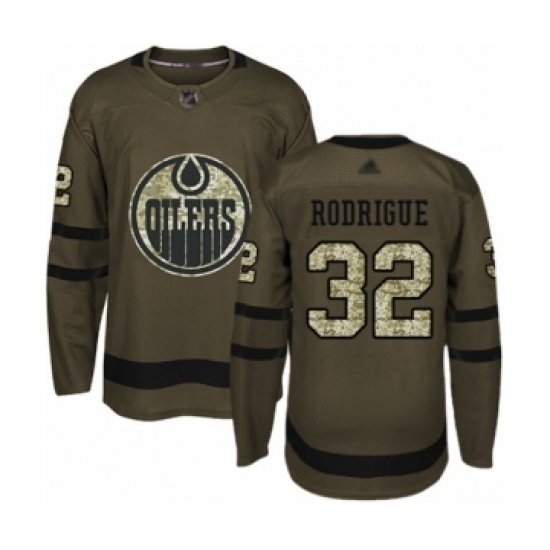 Youth Edmonton Oilers 32 Olivier Rodrigue Authentic Green Salute to Service Hockey Jersey