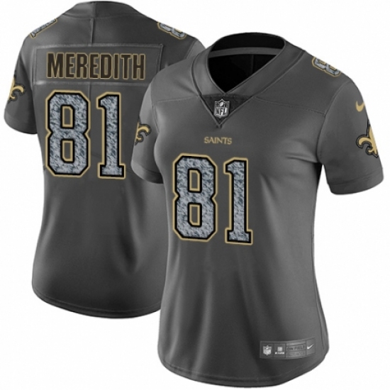 Women's Nike New Orleans Saints 81 Cameron Meredith Gray Static Vapor Untouchable Limited NFL Jersey