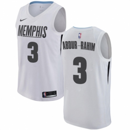 Men's Nike Memphis Grizzlies 3 Shareef Abdur-Rahim Swingman White NBA Jersey - City Edition