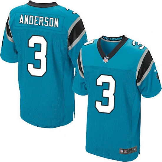 Men's Nike Carolina Panthers 3 Derek Anderson Elite Blue Alternate NFL Jersey