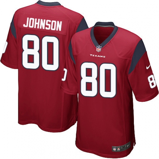 Men's Nike Houston Texans 80 Andre Johnson Game Red Alternate NFL Jersey