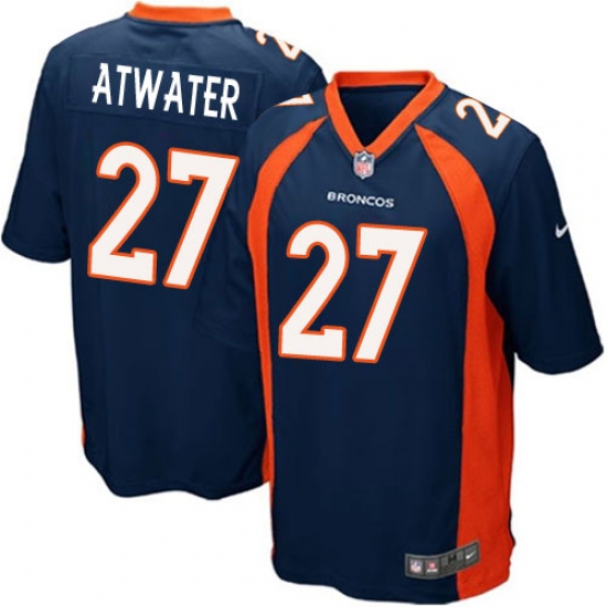 Men's Nike Denver Broncos 27 Steve Atwater Game Navy Blue Alternate NFL Jersey
