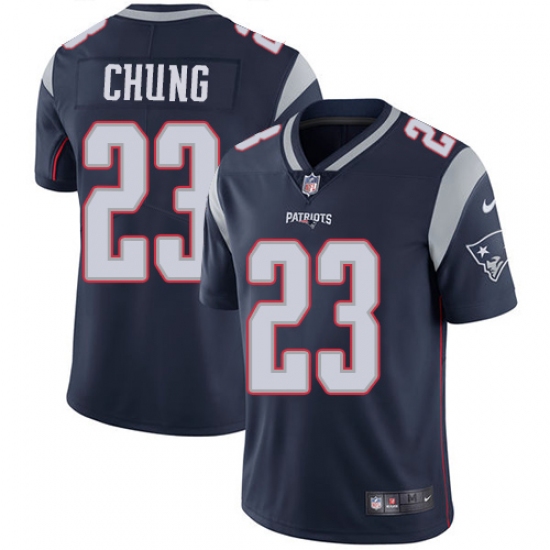 Men's Nike New England Patriots 23 Patrick Chung Navy Blue Team Color Vapor Untouchable Limited Player NFL Jersey