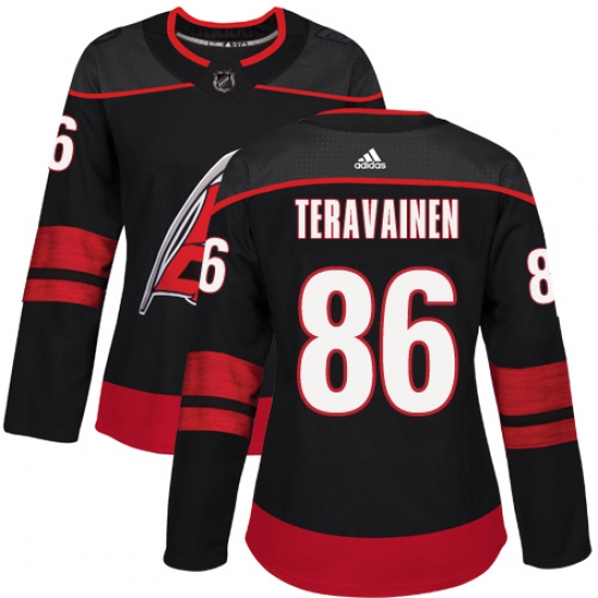 Women's Adidas Carolina Hurricanes 86 Teuvo Teravainen Premier Black Alternate NHL Jersey