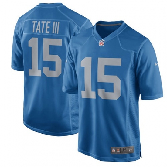 Men's Nike Detroit Lions 15 Golden Tate III Game Blue Alternate NFL Jersey