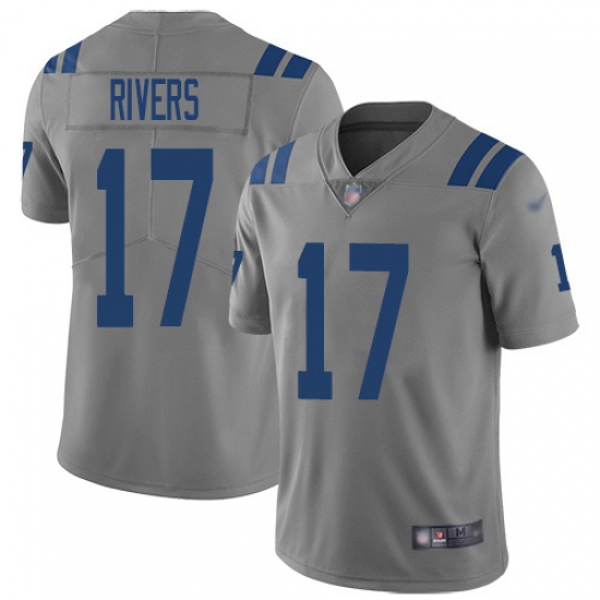 Youth Nike Indianapolis Colts 17 Philip Rivers Gray Stitched NFL Limited Inverted Legend Jersey