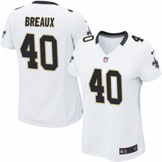 Women's Nike New Orleans Saints 40 Delvin Breaux Game White NFL Jersey